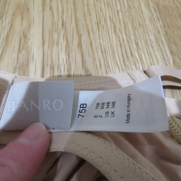 HANRO Cotton Sensation Underwire Bra in Beige Neutral Minimalist - Size 34B - Picture 14 of 14